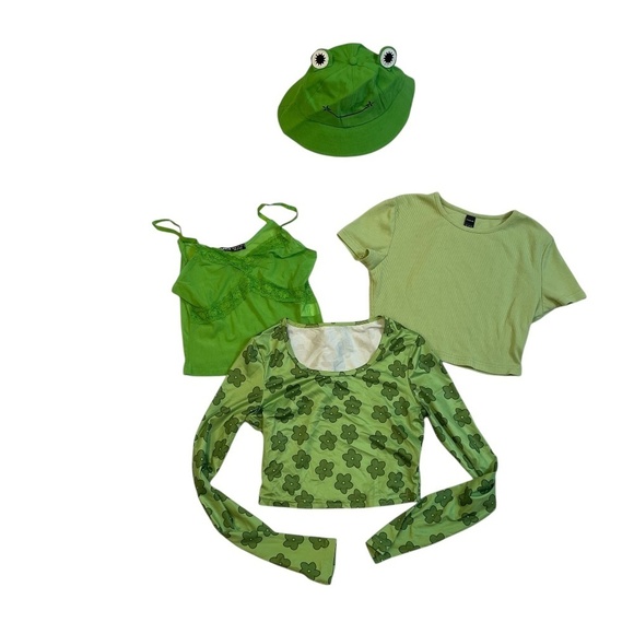 3 Tops 1 Hat Green Bundle 🤍 - Picture 1 of 9
